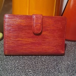 louis vuitton red handbolsa